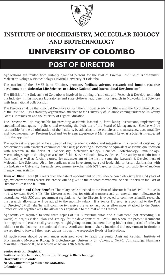 Director - University of Colombo